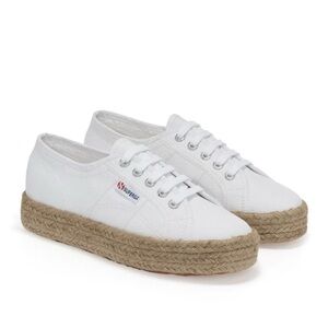 NWT Superga Platform Espadrille White Sneakers 2370 inches Rope Size 9.5